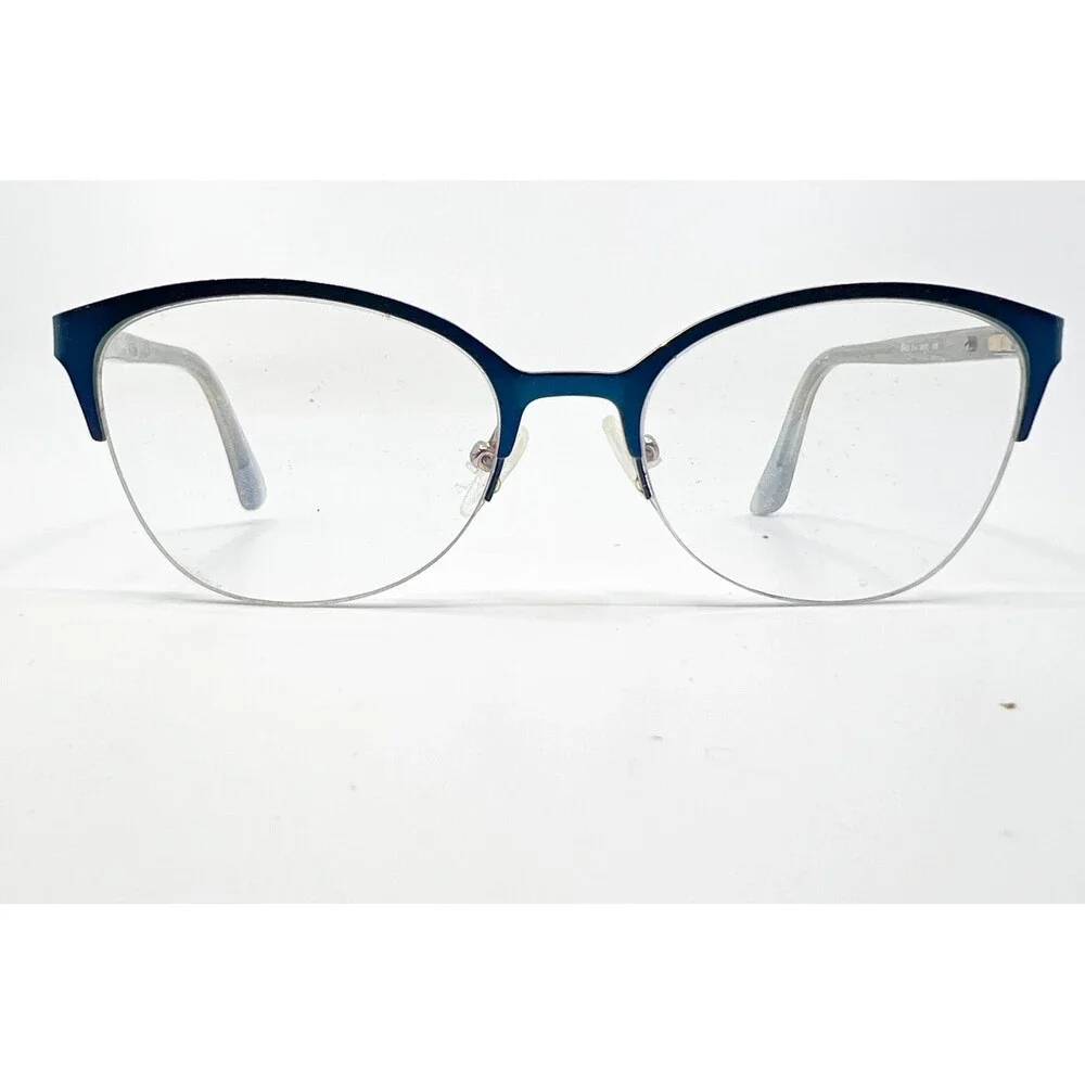 Saks Fifth Avenue Eyeglasses Womens Blue Cat Eye Semi-Rimless 53-18-135 314 OKY2